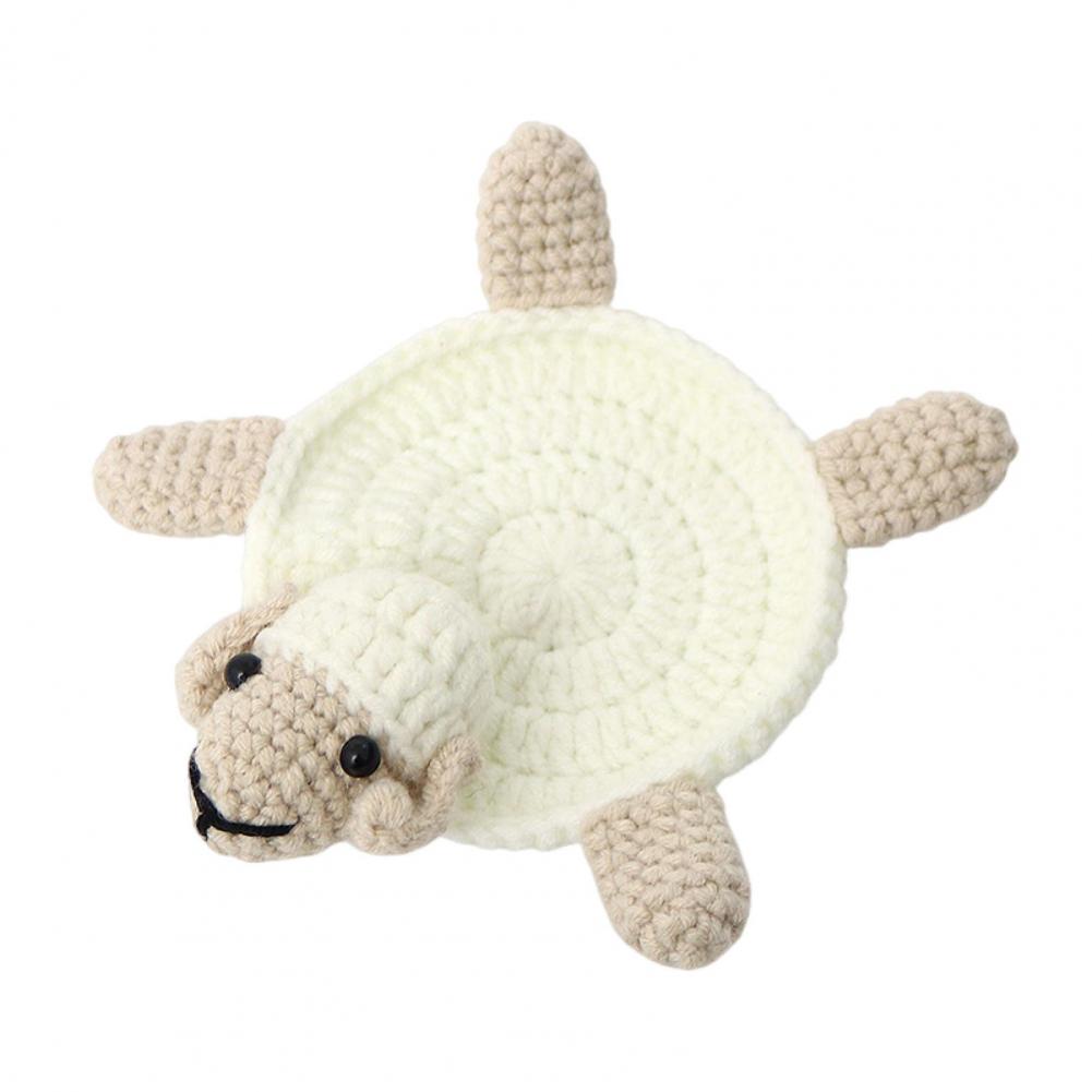 Water-absorbent Placemats Animal-shaped Coasters Adorable Knitted Turtle Coasters Cute Cartoon for Kitchen for Office for Home