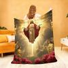 Angelic Blessing Pattern Blanket Soft Throw Blanket for Home Bedroom Bed Sofa Picnic Travel Office Rest Cover Blanket Gift