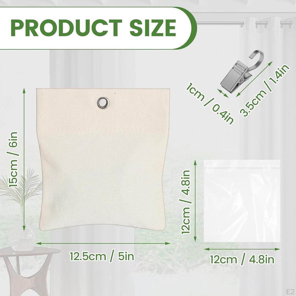 8x Curtain Weight Bags Empty with Clear PE for Wind Clip on Unfilled Tablecloth Garden