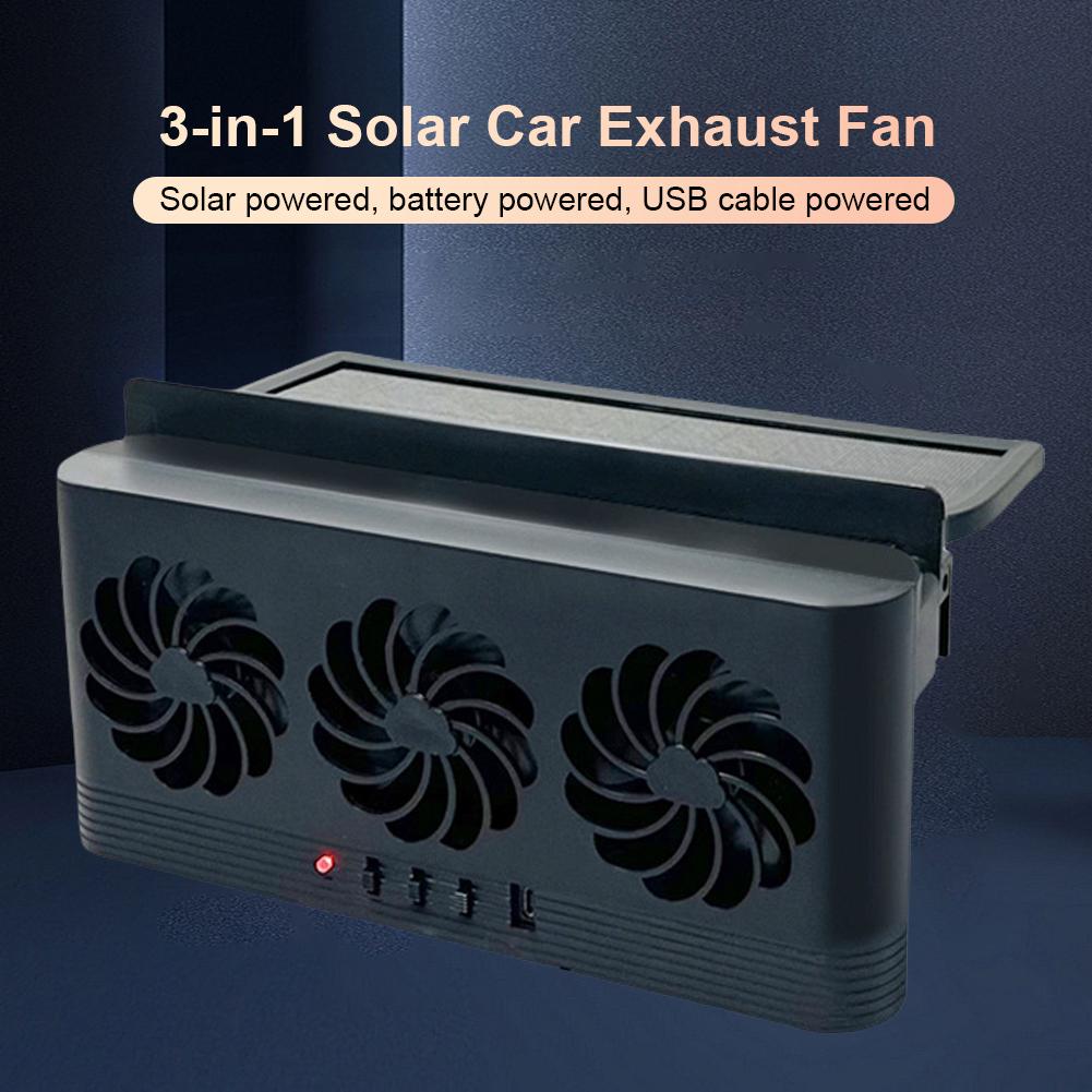 Solar Car Radiator Cooling Fan Eliminate Peculiar Smell Car Window Air Vent Fan USB Powered Auto Ventilation Fan for Vehicles