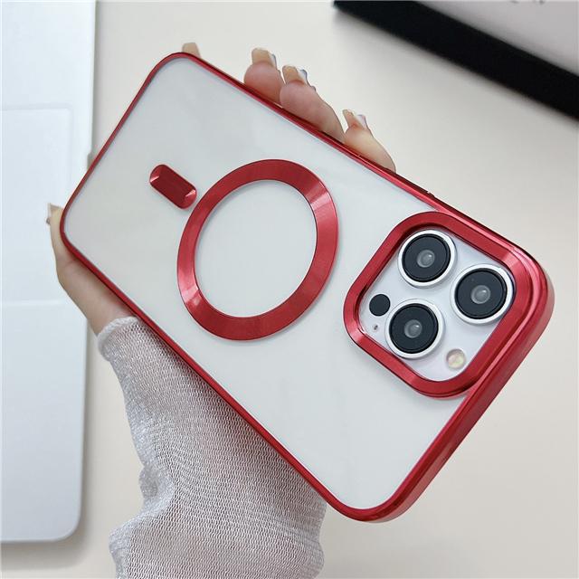 Luxury Plating Transparent Magsafe Magnetic Phone Case For Apple iPhone 11 12 13 14 15 Pro Max Soft Protection Cover On 14 Plus