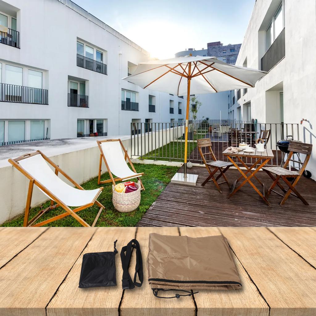 For Garden Use Waterproof Umbrella Cover Heavy Duty Cover 210D PVC-lined Fabric Breathable Material Easy Storage