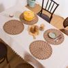 Jute-Platzsets Natürliches Material Rutschfest Hitzebeständig Runde Platzsets Gewebte Matten für Partys Hochzeit Küchentisch-Dekoration