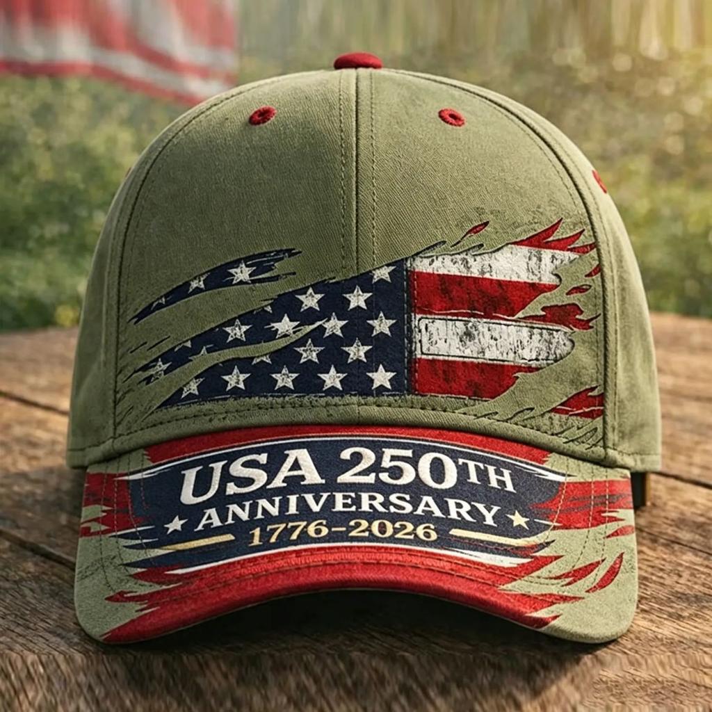 American Anniversary D full print baseball cap Independence Day visor source one piece