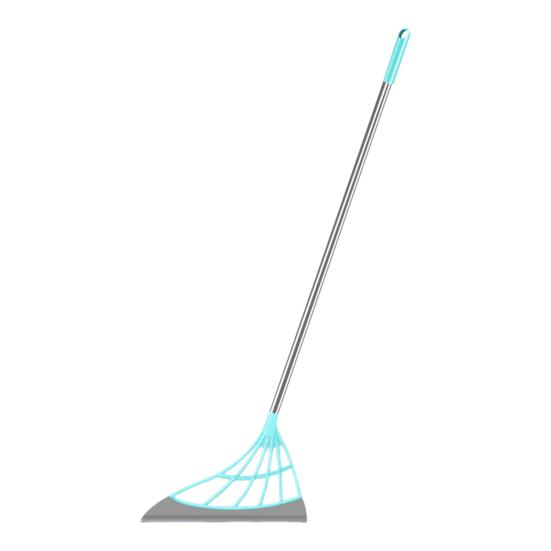 Broom with Silicone Brush Heads Stainless Steel Rods Easy Assembly Interior Surface Cleaner Cleaning Tool