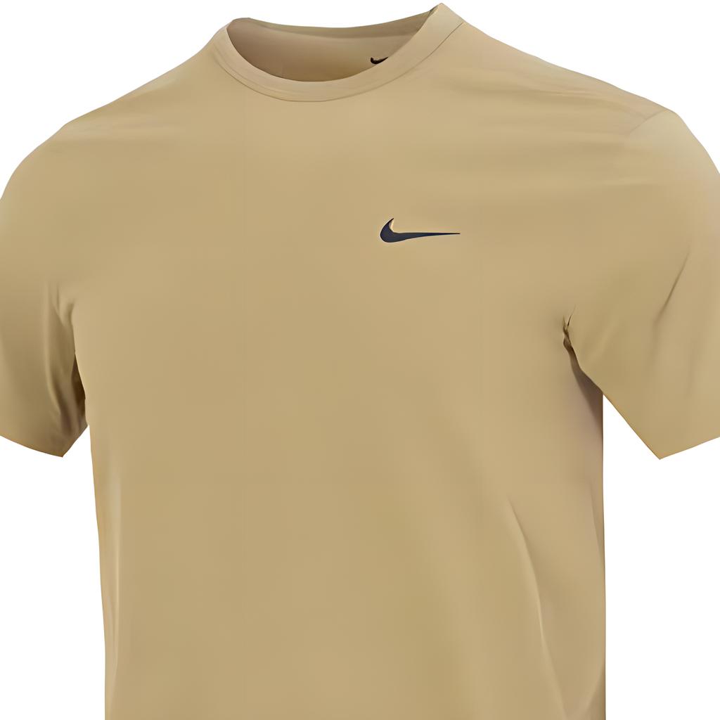 Nike Cotton Embroidered Logo Short Sleeve T-Shirt Men Tops Beige BV0508-206