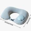 Flocking Inflatable Portable Neck Pillow That Can Be Stored And Self Filled Suitable For Outdoor Travel Business Trips Camping