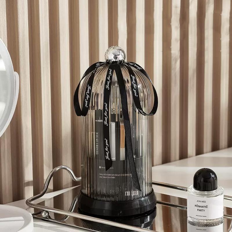 

Вращающийся на 360 градусов настольный держатель для кистей для макияжа, портативный настольный органайзер для макияжа, ящик для хранения косметики, инструменты для макияжа, подставка для помады