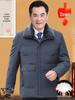 Men's Thickened Lapel Collar Down Jacket with Fleece Lining - Winter Short Style for Middle-Aged and Elderly