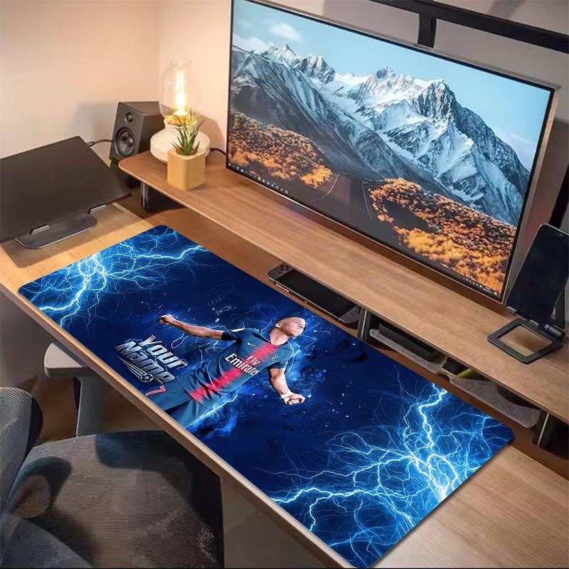 Mbappe Custom Name Large Size Mouse Pad Large Gaming Table Cushion Non-slip Laptop Tablet Big Mousepad XXL Mat Mini PC Playmat With Lock Edge