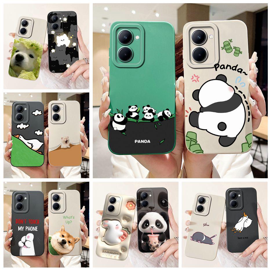 For Realme 10 4G Case RMX3630 Cute Panda Cartoon Cover Soft TPU Phone Case For Realme 10 Pro Plus Pro+ Realme10 5G Fundas Bumper
