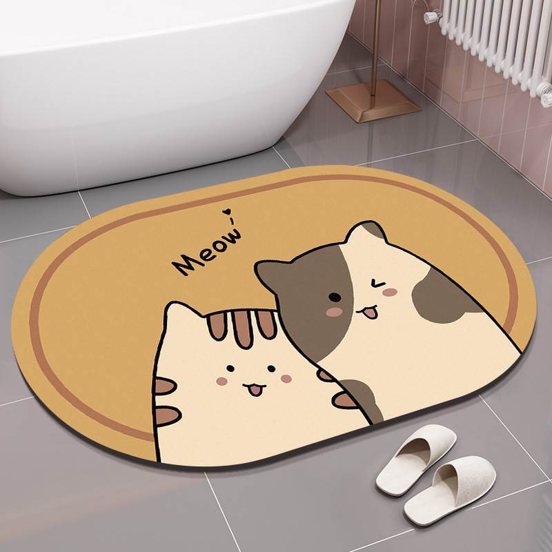 Bathroom diatom mud floor mat absorbent cushion toilet toilet floor mat non-slip toilet quick drying small carpet household