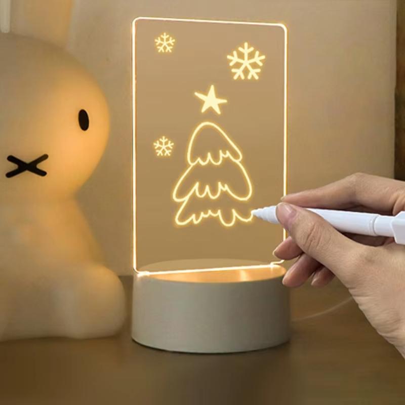 

Creative Led Writing Board Notepad Lamp For Desk Decoration Bedside Night Light Erasable Children s Drawing Letter Message Board
