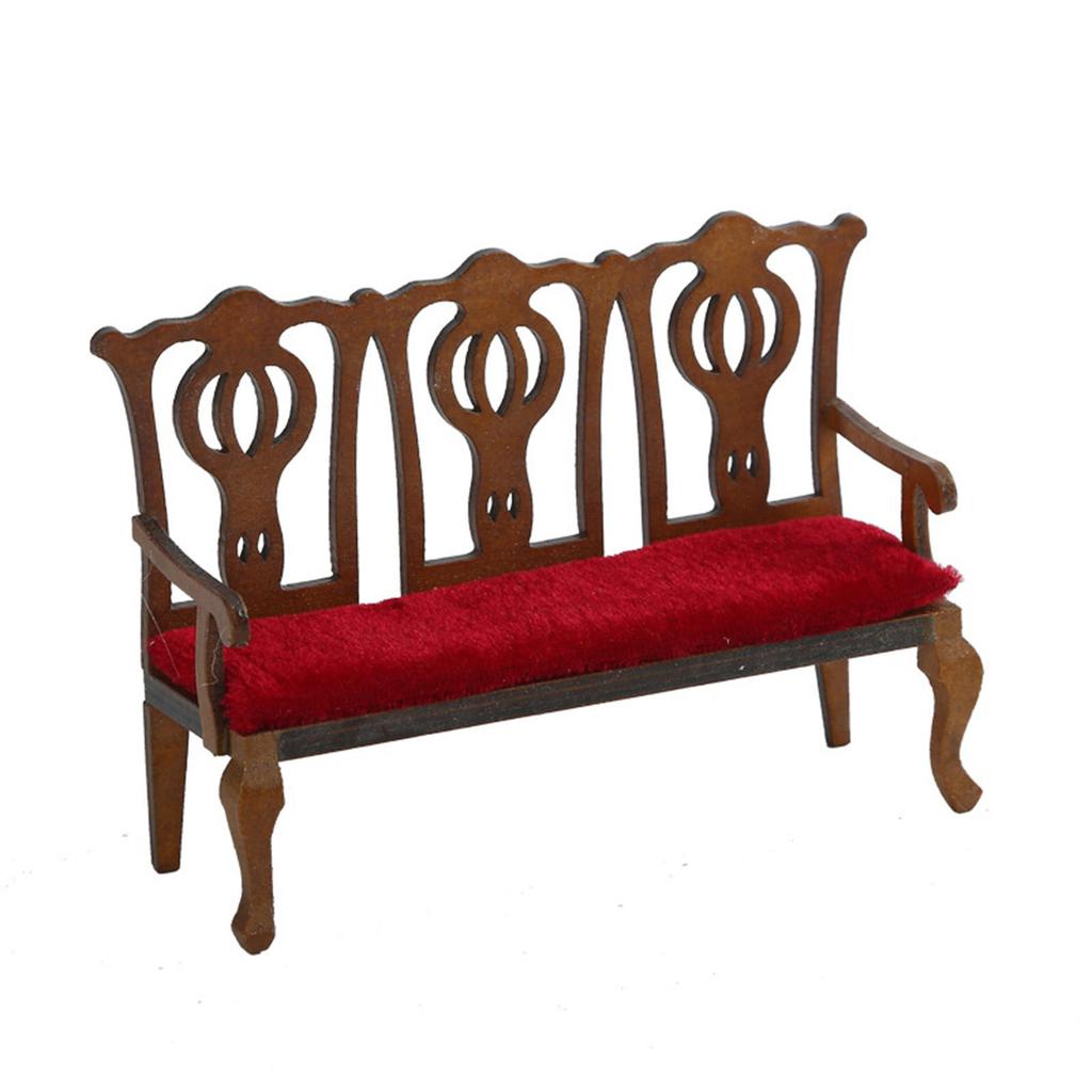 1/12 Dollhouse Miniature Sofa Chair with Cushion Furniture Model Figure For Living Room And Bedroom Scene Decoration