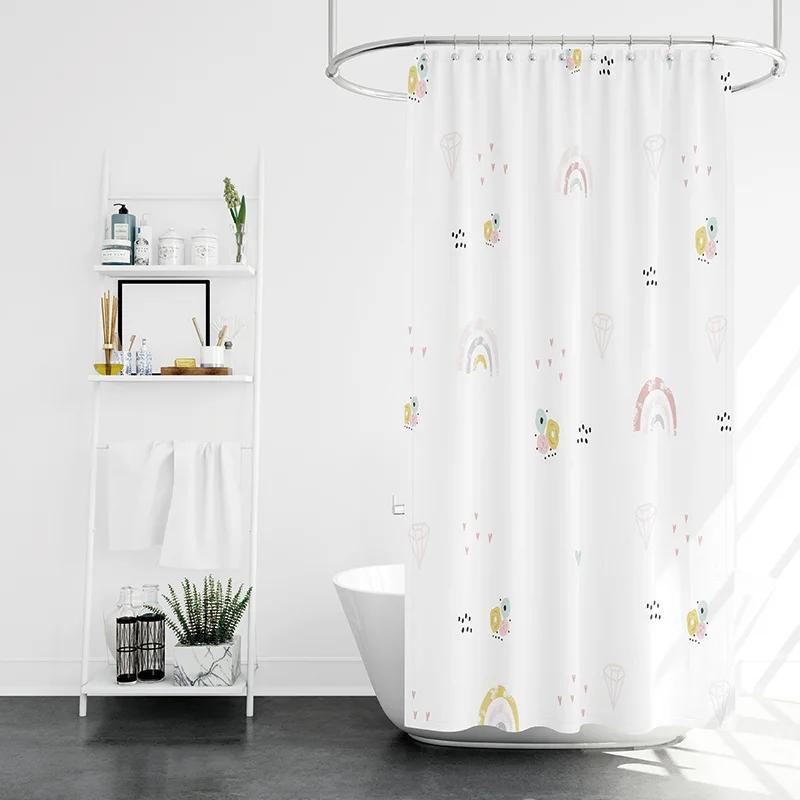 isn't wind simple home bathroom shower curtain small fresh partition  waterproof mildew-proof opaque