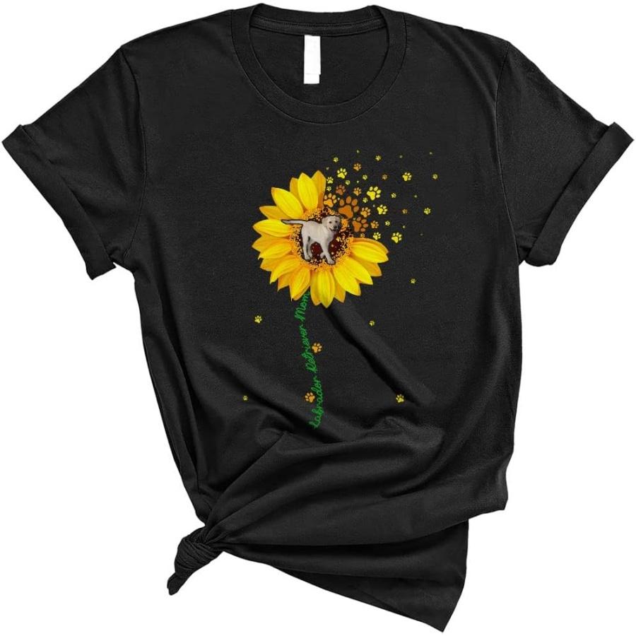 Labrador Retriever Mom Cute Mother s Day Sunflower Flower Floral Dog Paws Pet Owner Lover Unisex T-Shirt XXXXXL разноцветный