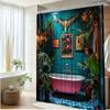 Flamingos und tropische Pflanzen Duschvorhang - Lebendiges Design mit rosa Flamingos, Dekorativer Duschvorhang für das Badezimmer