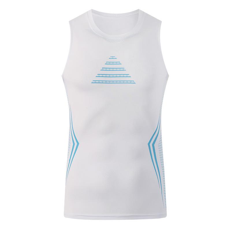 Cross-border Ice Silk Fitness Running Vest - Quick-dry, Sweat-wicking, Super Elastic, Breathable, Tight-fitting Sleeveless Tank Top Base Layer.
