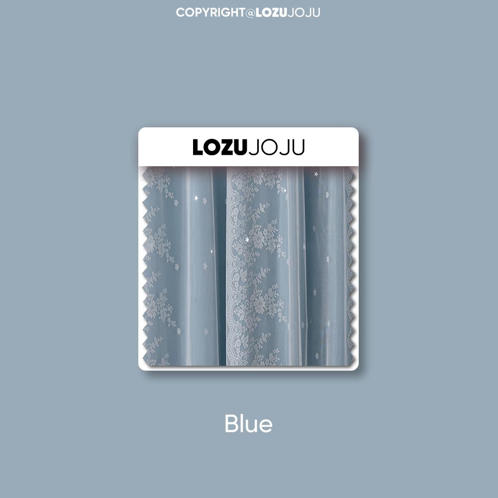 A Set of LOZUJOJU Hollow Star Blackout Curtain and Lace Sheer Curtains Integrated Gauze Curtain and Curtain for Living Room Bedroom Home Decor