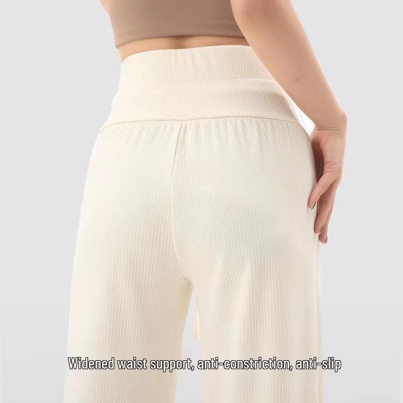 2024 Summer Maternity Wide-Leg Pants: Low Waist, Drawstring, No Belly Support, Casual Long Trousers