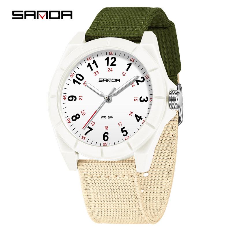 SANDA Unisex Luminous Korean Style Nurse Watch: Lightweight, Thin, Waterproof, Large Dial Quartz Watch for Teens