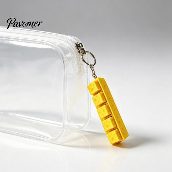 Tactile Fidget Keyboard 3D Printed Cheese Toy, 5-in-1 Push Button Finger Mechanical Clicker Keychain for Stress Relief Concentration Aid Toys