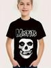Cartoon Fashion MIsFIts Skull Graphic Shirt Print Children T-Shirt Kids Tee Summer Girl Boy Shirt Casual Tops Crewneck Clothing