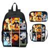 Set Zaino Anime Naruto 3 Pezzi Zaino Scuola Elementare Cartone Animato Stampato Leggero Multitasche