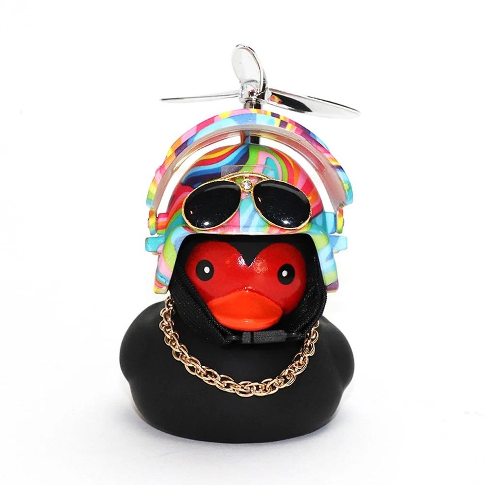 Motorcycle Accessories Helmet Broken Wind Small Black Duck Dashboard Rearview Mirror Standing Camouflage Helmet Mini Black Duck
