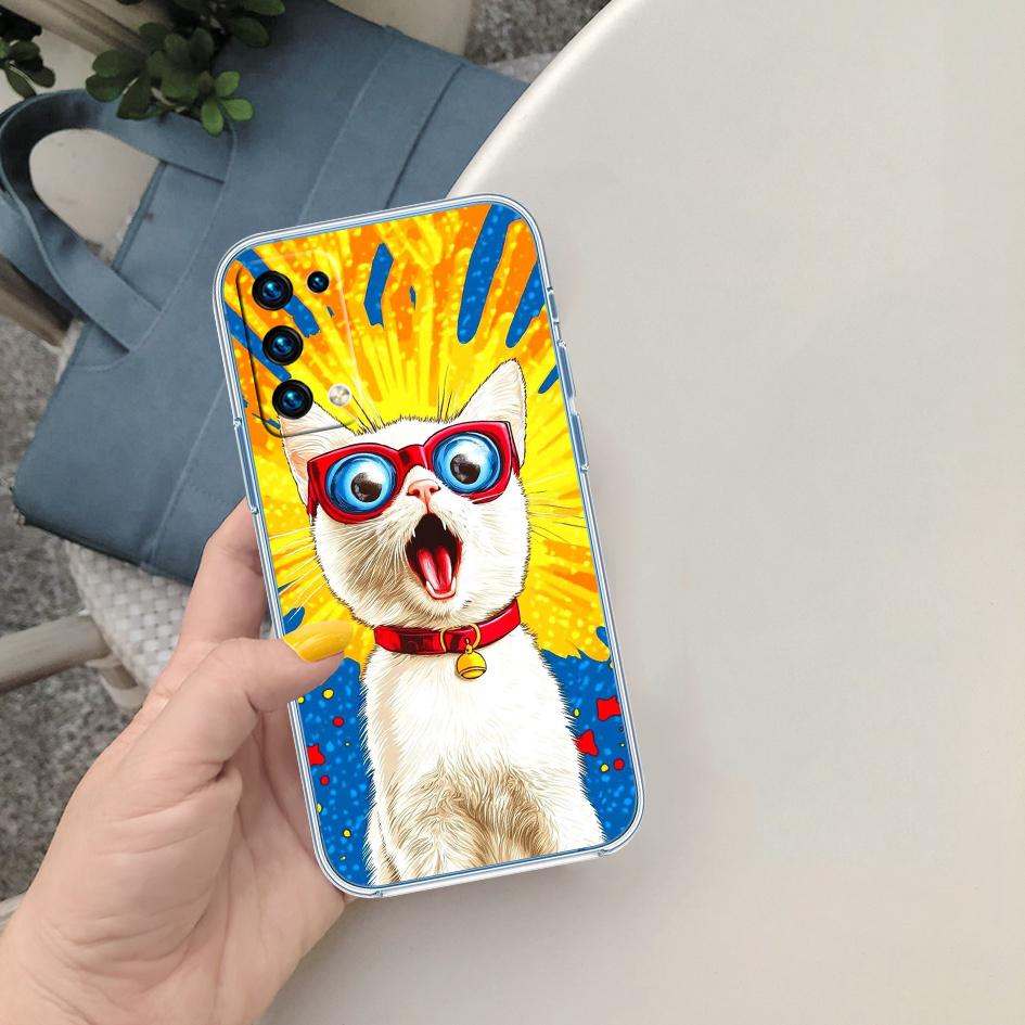FM15 Cat Kitten Meow Transparent Phone Case for Motorola Moto G40 G04 G05 One Ace Action  Fusion + Plus Hyper Macro Vision Zoom Motorola One Vision