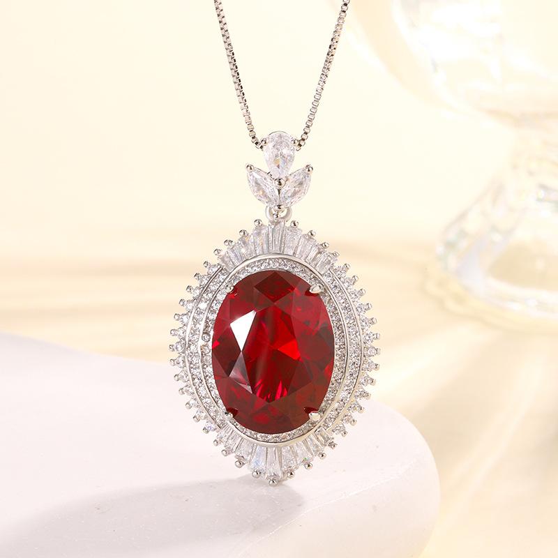 Jewelry Simulation Color Treasure Corundum High-End Jewelry Set Main Stone 15 * 20-13 * 18