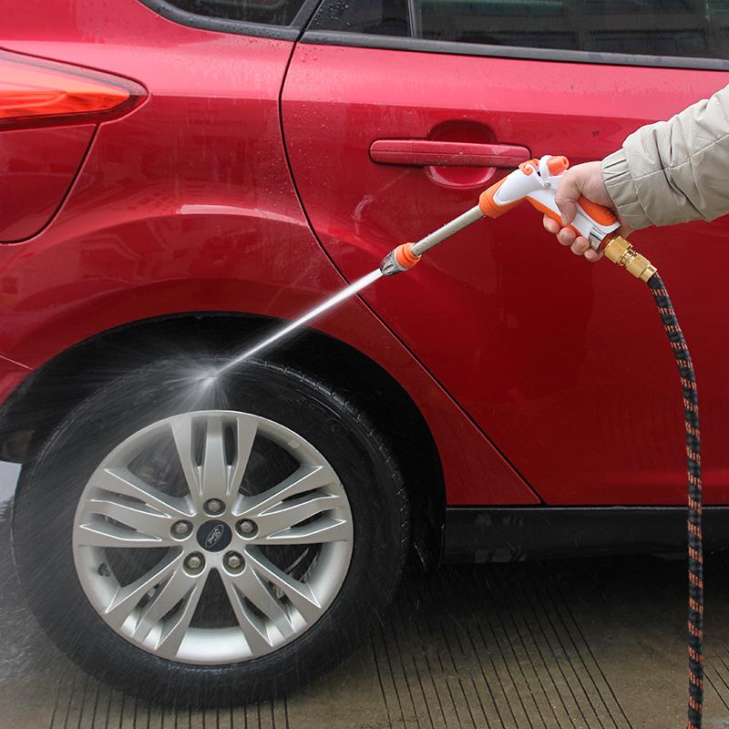 High-Pressure Long Handle Water Gun with Foam Cannon and Rubber Grip for Car Wash