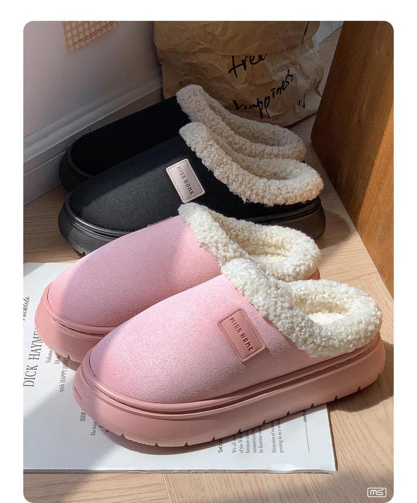 Cotton Slippers for Women - Warm Autumn/Winter Non-slip Indoor/Outdoor Plush Shoes