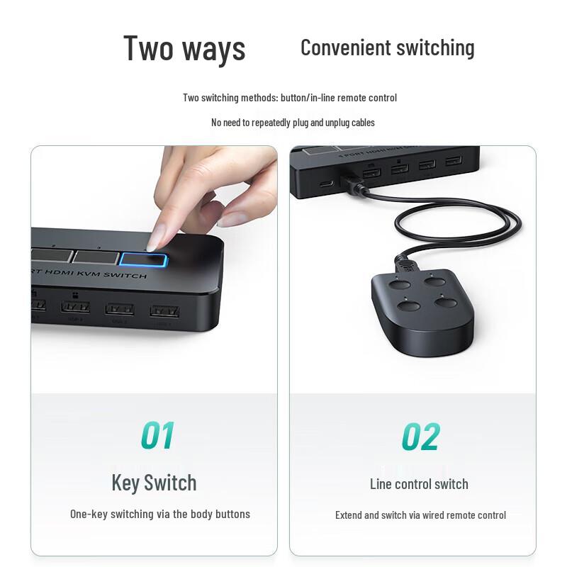 MT-viki 4-Port HDMI KVM Switch with Desktop Controller