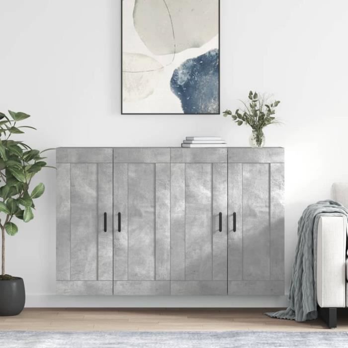 VidaXL Wall Cabinets 2 Pcs Concrete Grey Engineered Wood 3198029