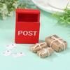 With Mail Sack Postcard Simulation Furniture Toy Dollhouse Miniature Letter Box Mini Mailbox