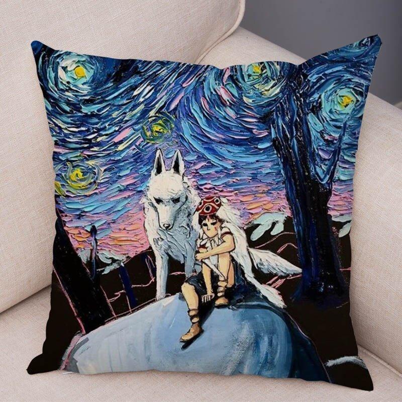 Animal Oil Painting Patterns Throw Pillow Cover With Short Plush Print Living Room Sofa Decoration Cushion Cover Pillow Covers