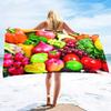 Beach Towel For Women, Girls, Kids, Men, Food Prints Bath Towels Pool Towel Super Soft Plush Towels For Man Women Beach Lovers