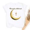 Eid Mubarak Tee Muslim Shirt Ramadan Gift Unisex Creative Top Casual Short Sleeve Crew Neck Unisex Tshirt Ramadan Mubarak Tops