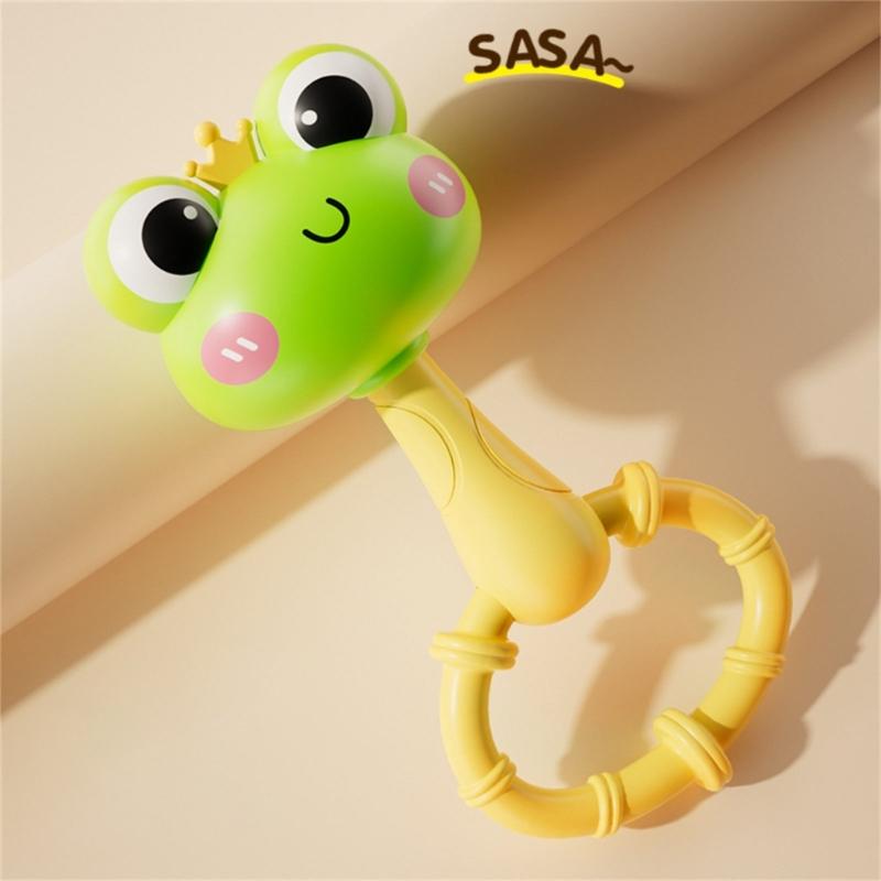 Cartoon Rattle Toy With Rustling Sound Effects ABS Plastic Teething Rattle For Infant Toddler Fine Motor Skill Training