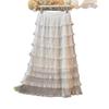 Elegant Autumn Layered Mesh Cake Skirt - Women's Slim-Fit Long Fluffy Gauze Umbrella Skirt