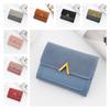 Fashionable Korean-style Women's Wallet With Metal Elements, 2 Folds And Convenient Cover-opening Design