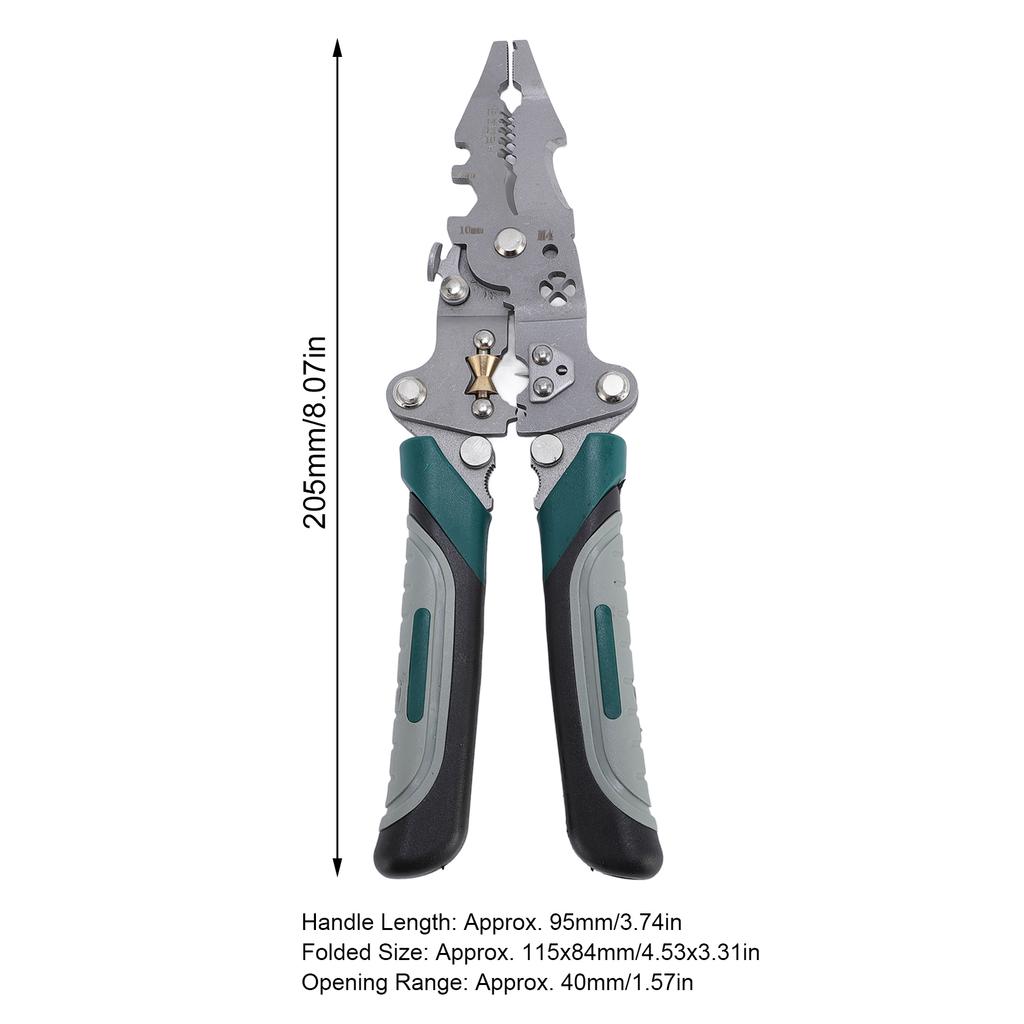 16 In 1 Foldable Wire Stripper Multifunctional Wire Stripping Plier Cable Cutter Crimper Tool for Electrical Connectors