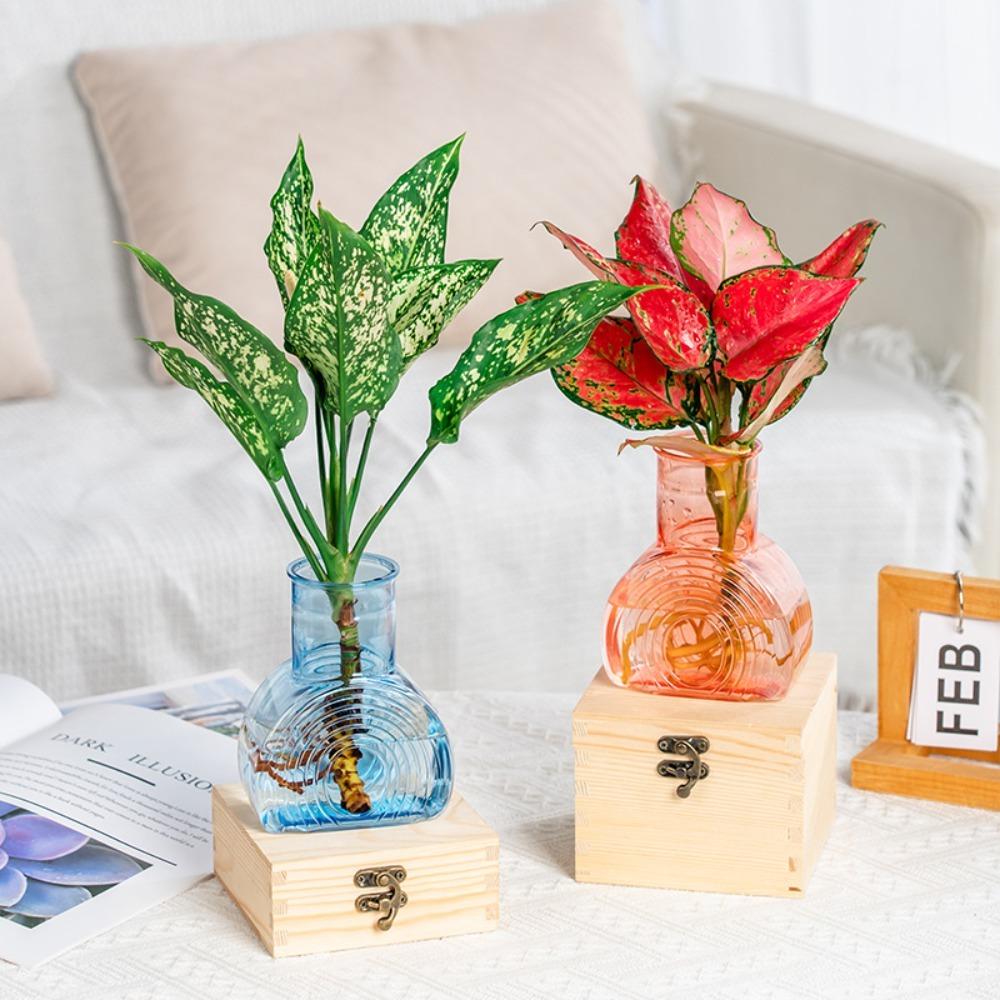 Transparent Hydroponic Plants Vase Imitation Glass Nordic Flowerpot Plastic Flower Bottle  Home