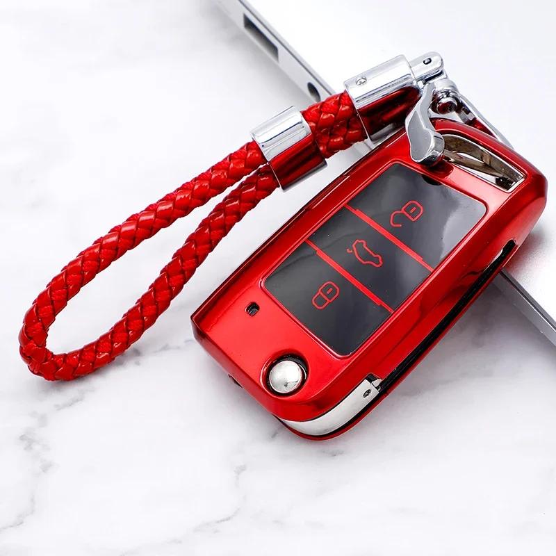 IYSZ8 Car Key Case Cover Bag Keychain for VW Volkswagen MK7 Golf 7 Tiguan MK2 for Seat Ibiza Leon FR 2 Ateca Altea Skoda Octavia A7