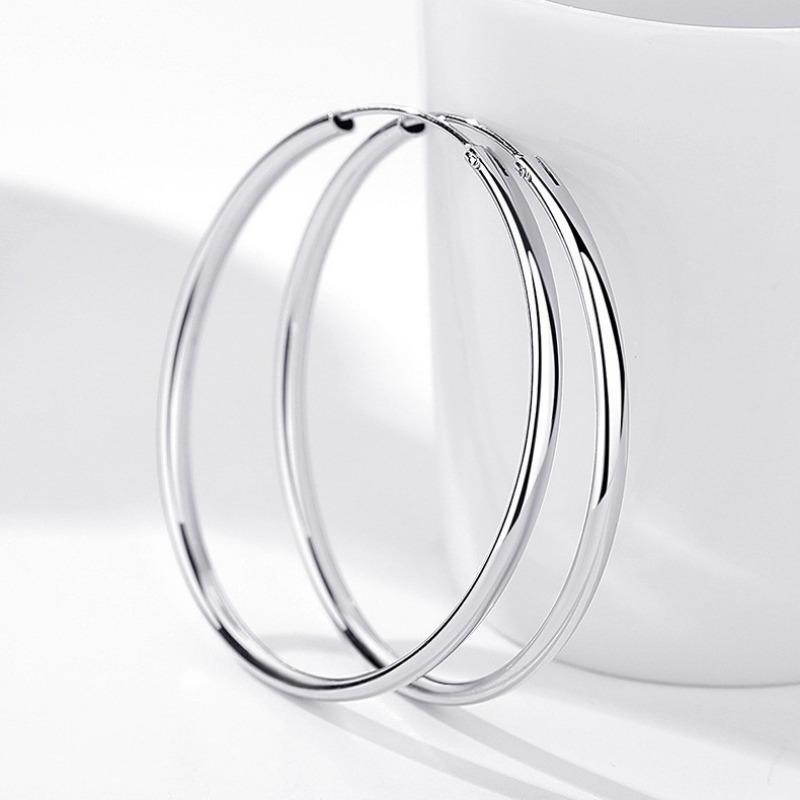 Women S Fashion Minimalist Hollow Smooth Large Hoop Earrings