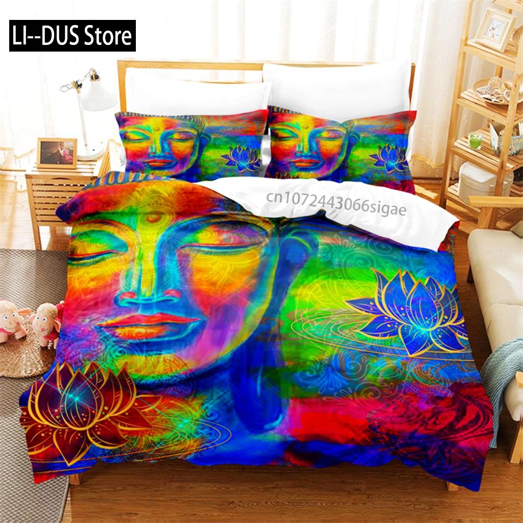 Buddha Statue Bedding Set Duvet Cover Set 3d Bedding Digital Printing Queen Size Bedding Set Fashion Design