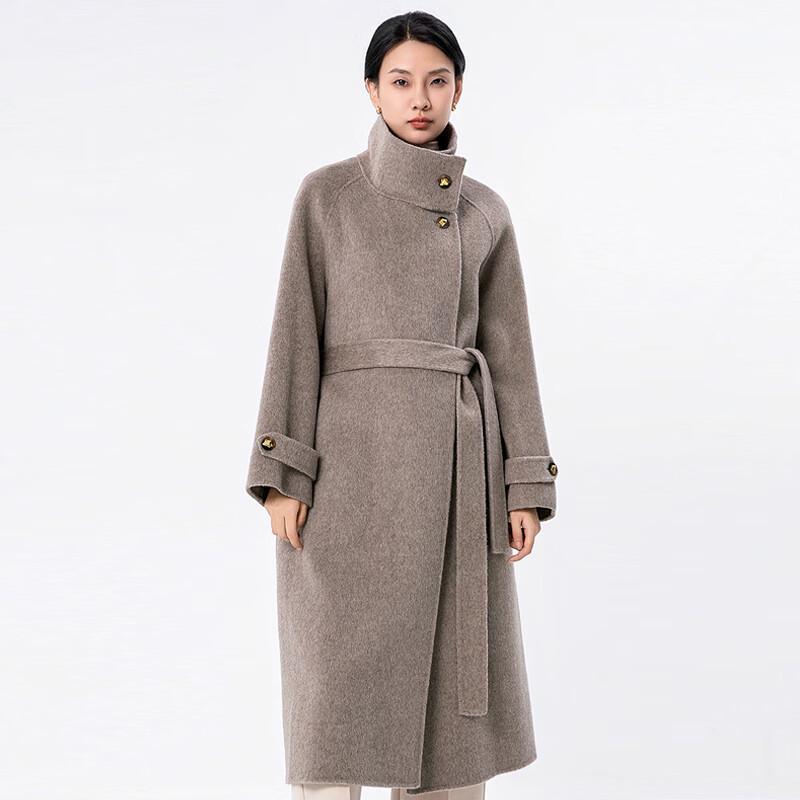 

Женское классическое двустороннее шерстяное пальто Yiliteng с поясом M