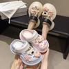 Cute girl heart cartoon baby elephant hole shoes women wear thick-soled hole shoes 2025 new non-slip cool slippers