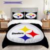 Set Copripiumino Trapuntato con Fantasia Pittsburgh Steelers Federa Decorazione per la Casa Regalo di Compleanno (1 * copripiumino + 2 * federa, senza nucleo)
